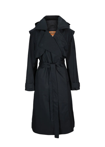 black waterproof trench coat