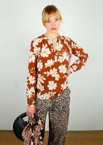 Sandy Silk Shirt Sketch Floral