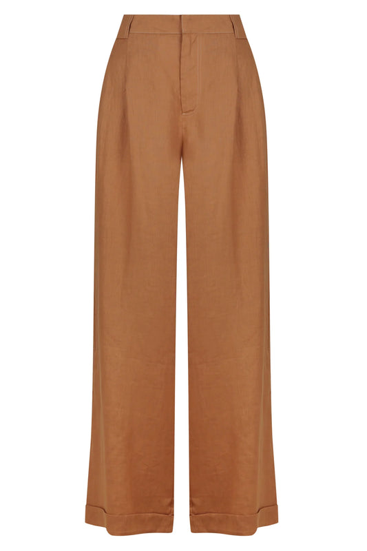 Brown wide leg trousers