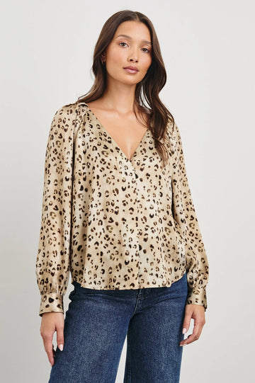 Sandra Top Champagne Leopard