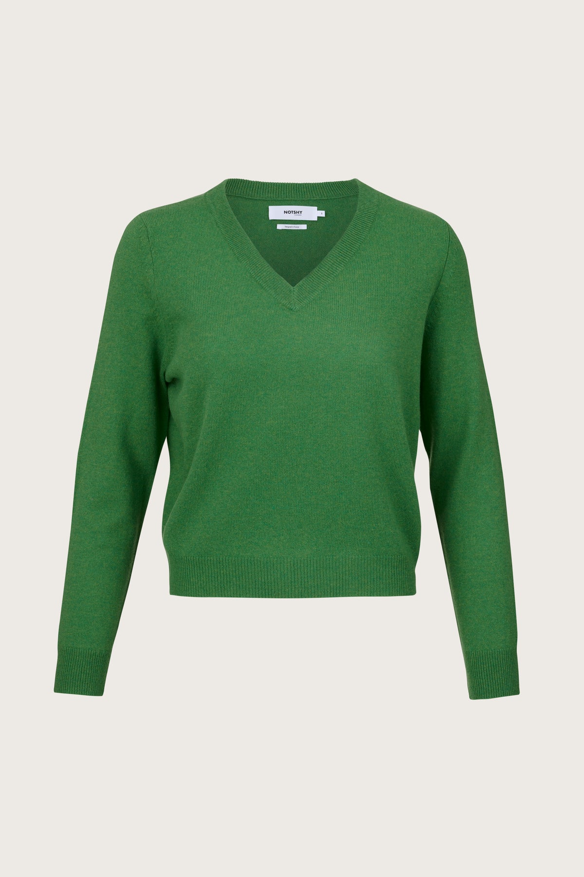 Forest green V neck cashmere jumper
