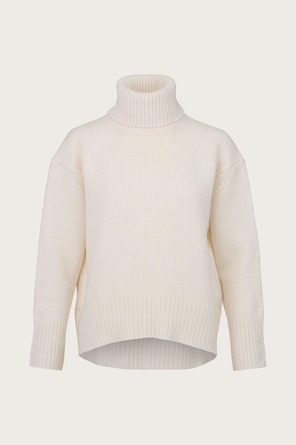 Thick cashmere roll neck jumper