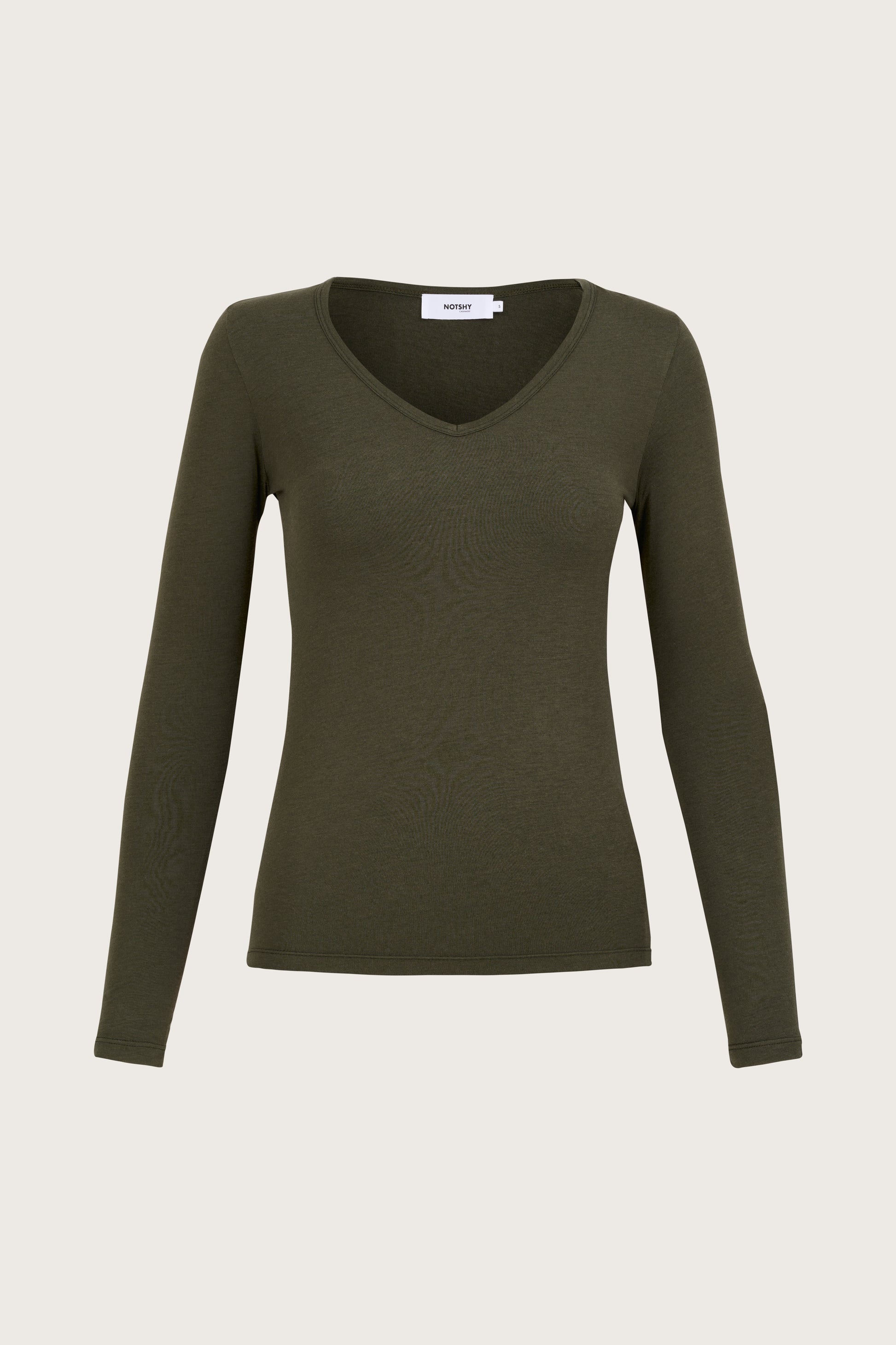 Long sleeve V neck super fine t shirt with cashmere