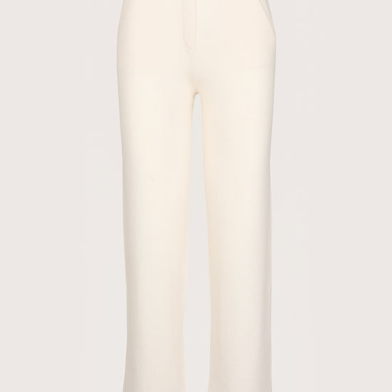 straight leg winter white cashmere lounge trousers