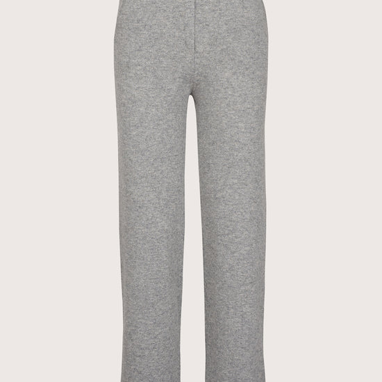 straight leg grey cashmere lounge trousers