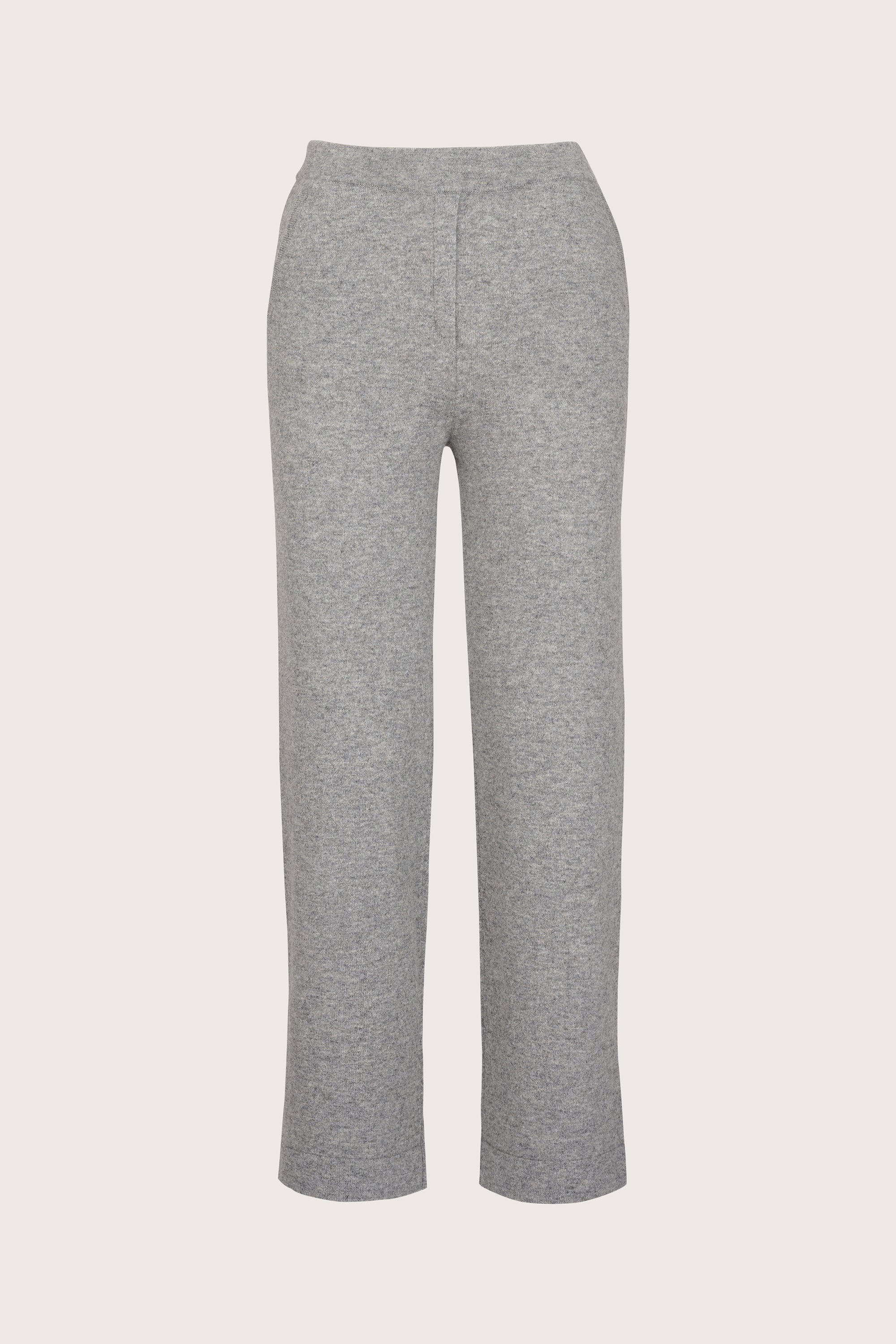 straight leg grey cashmere lounge trousers