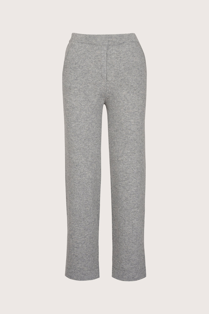 straight leg grey cashmere lounge trousers
