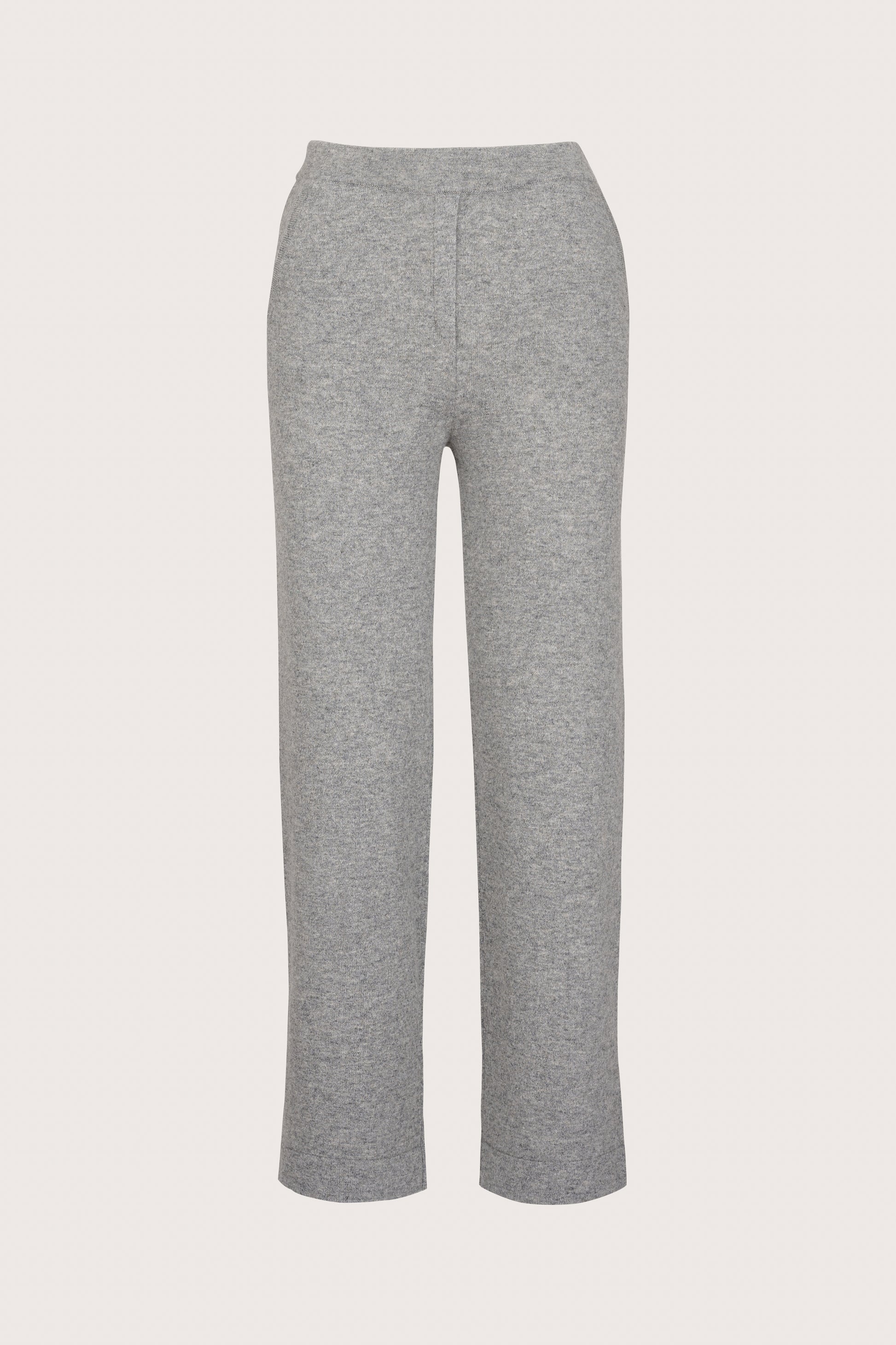 straight leg grey cashmere lounge trousers