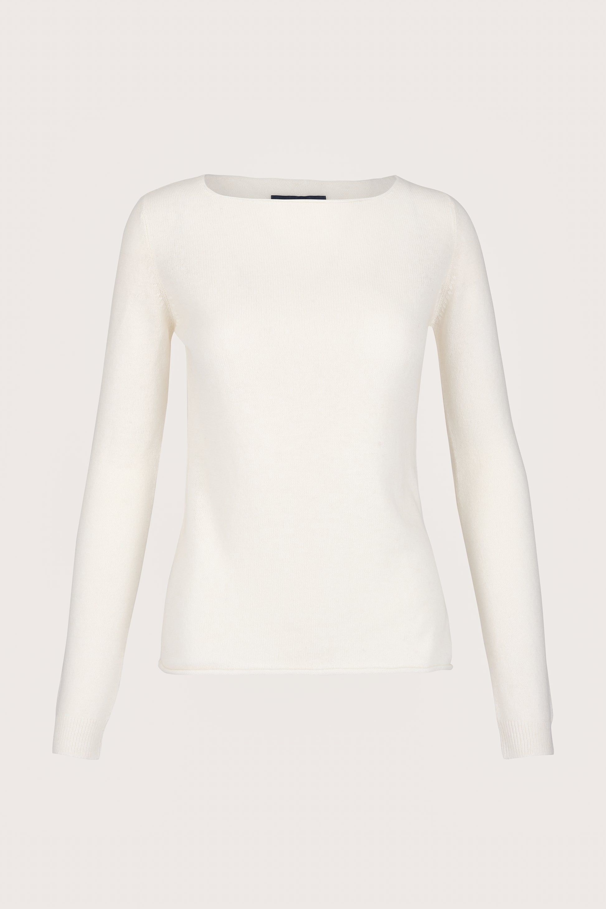 Winter white boat neck cashmere jumper