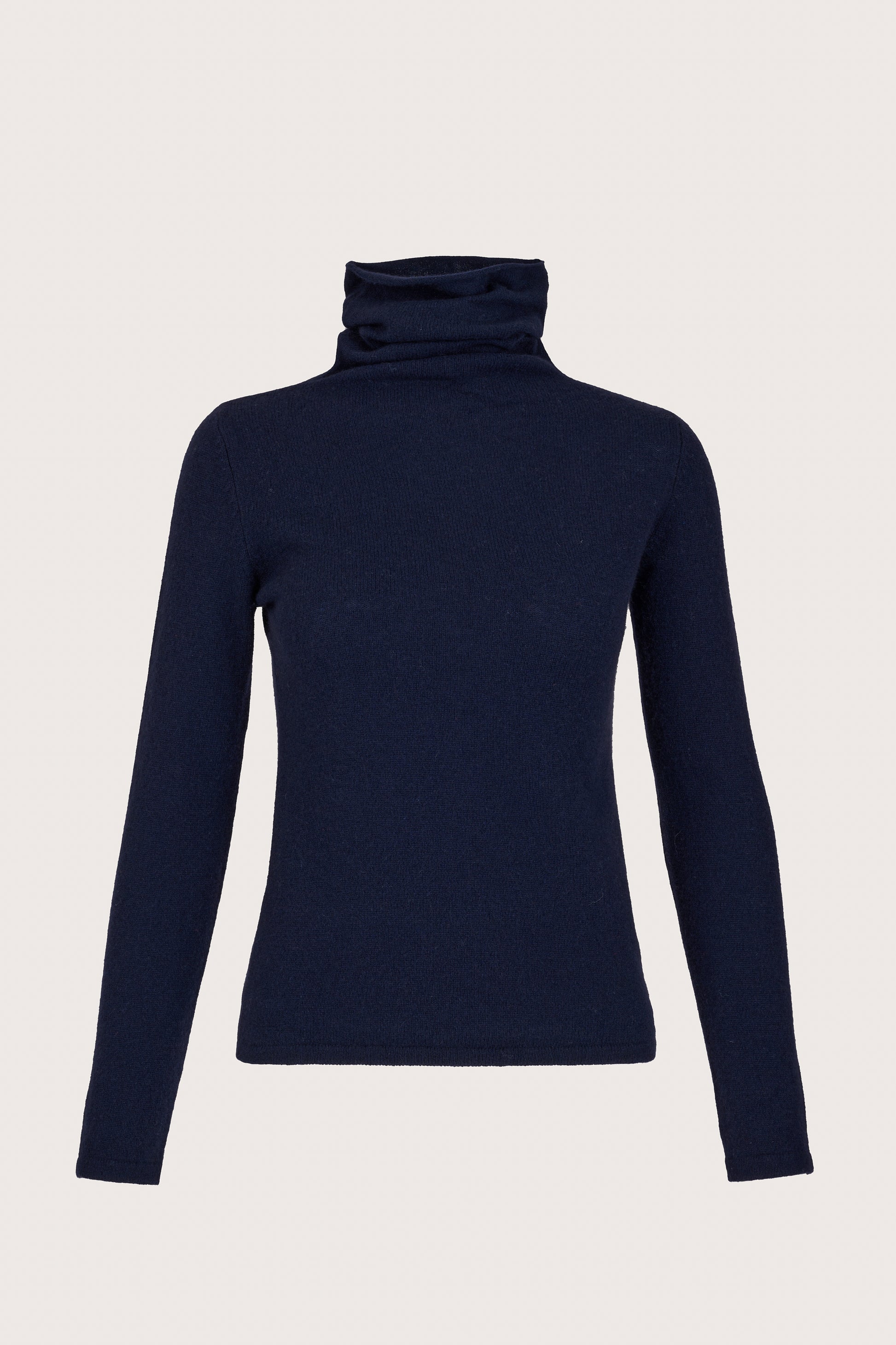 Navy cashmere roll neck