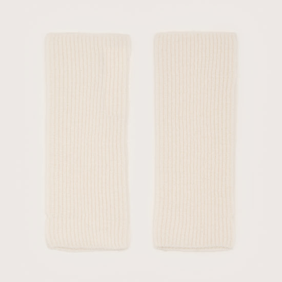 Winter white wrist warmers