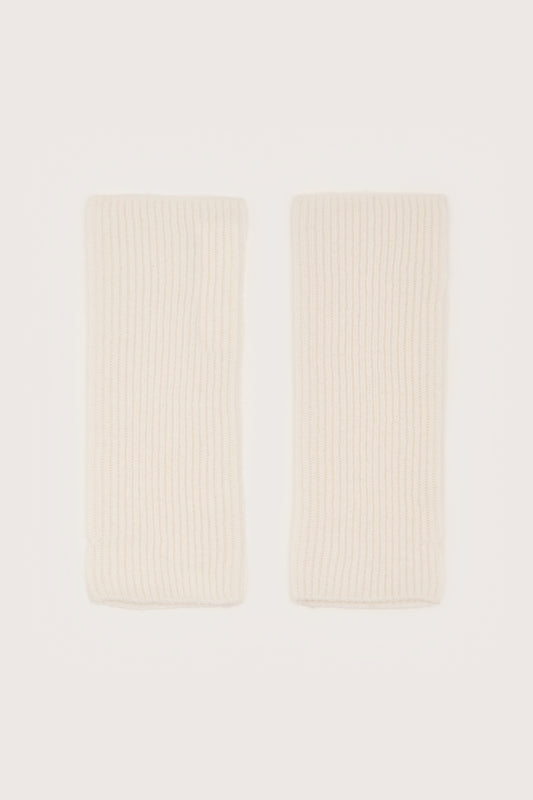 Winter white wrist warmers