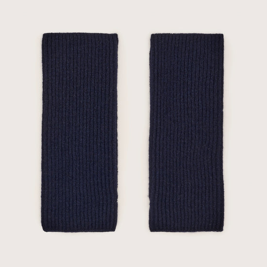 Navy cashmere wrist warmers