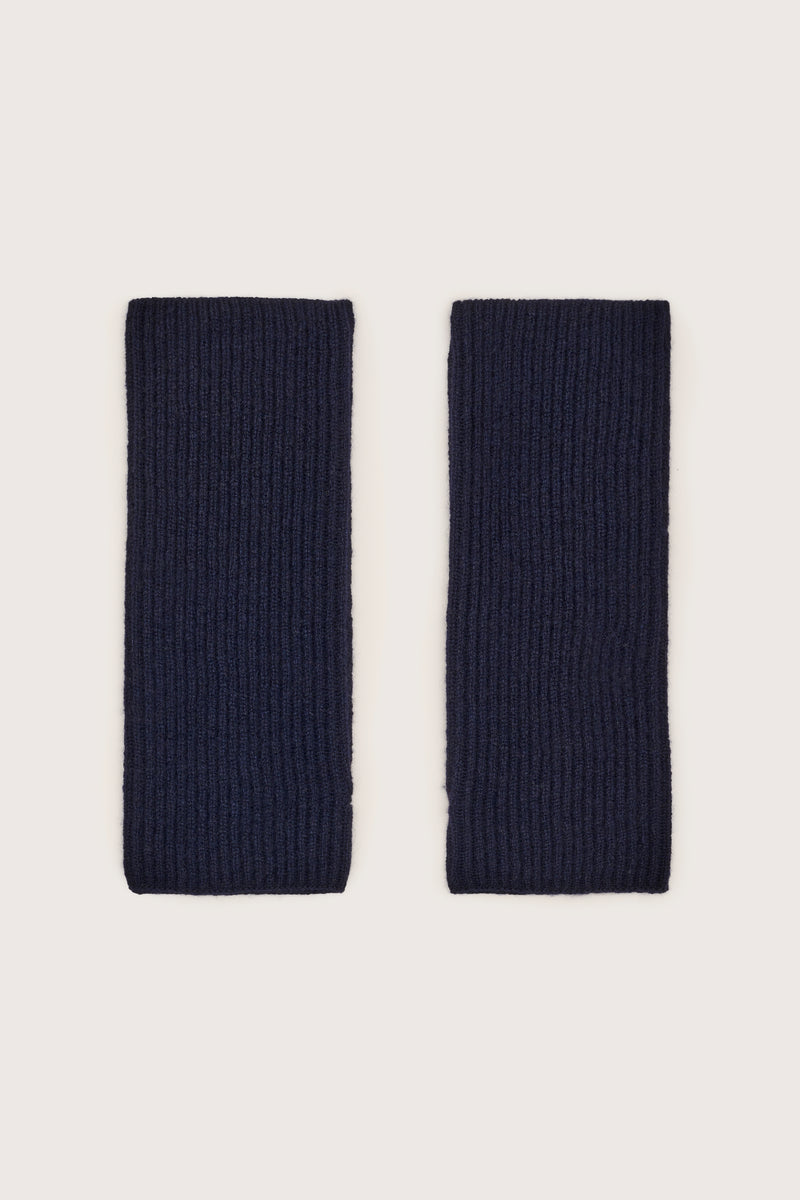 Navy cashmere wrist warmers