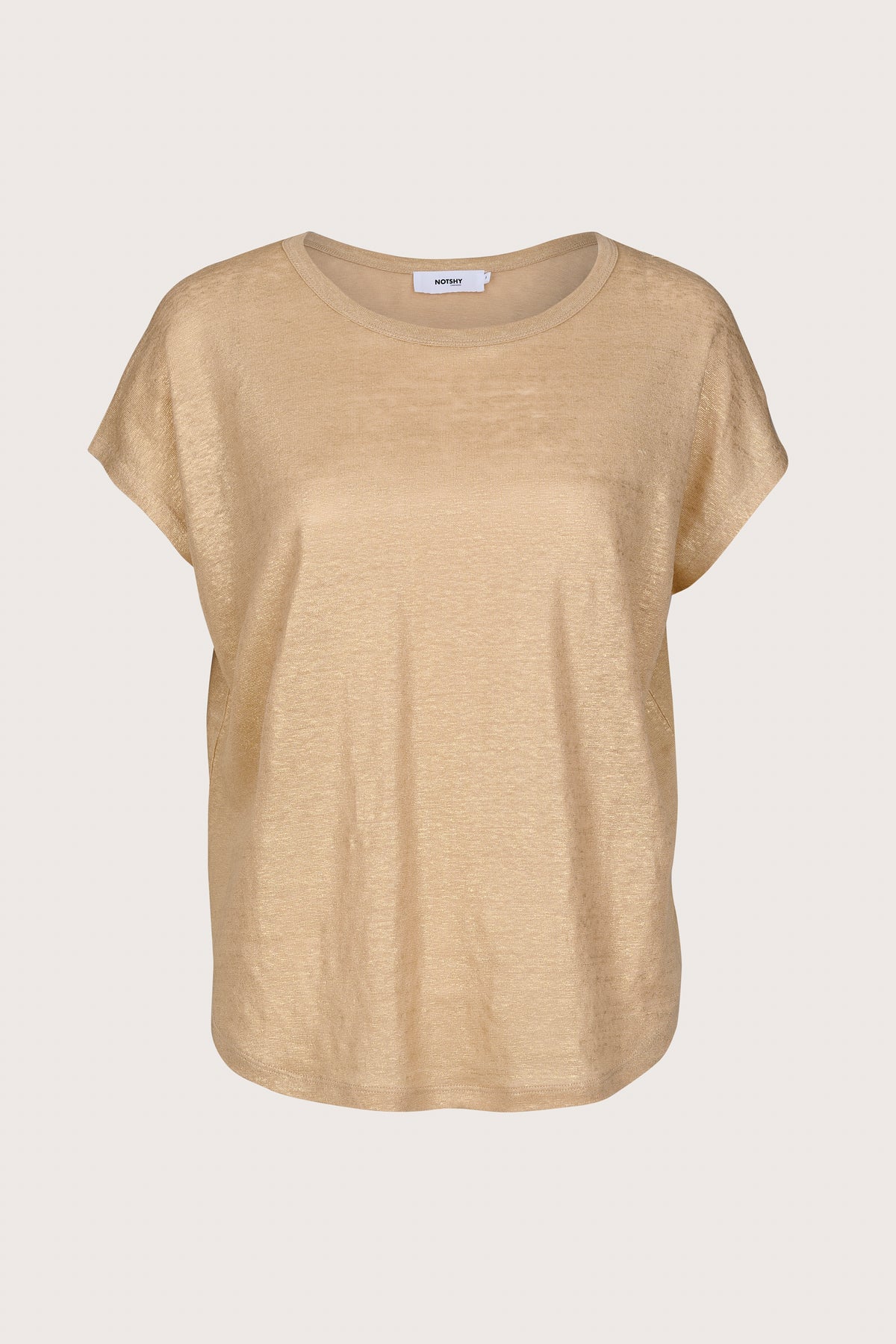 boxy tee with a golden shimmer 