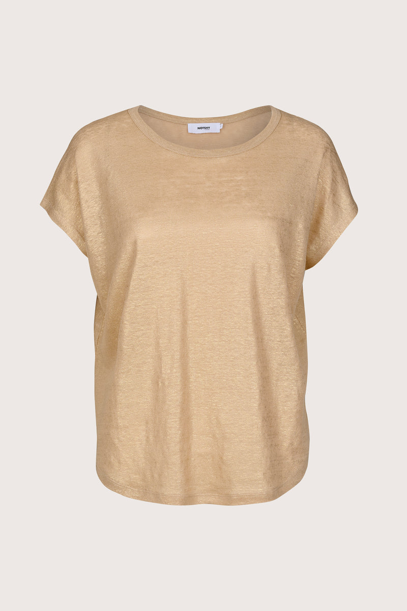 boxy tee with a golden shimmer 