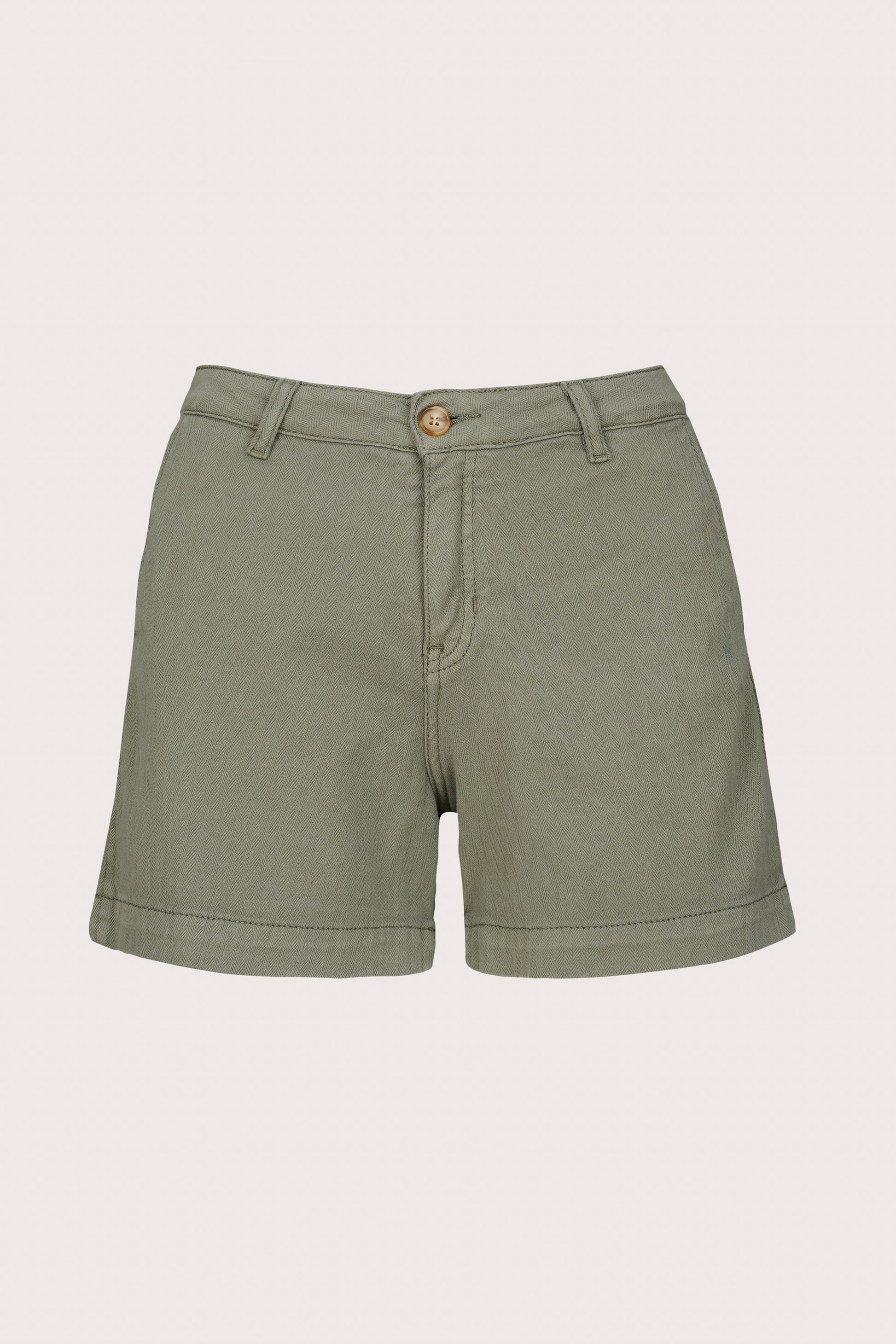 Khaki chevron twill shorts