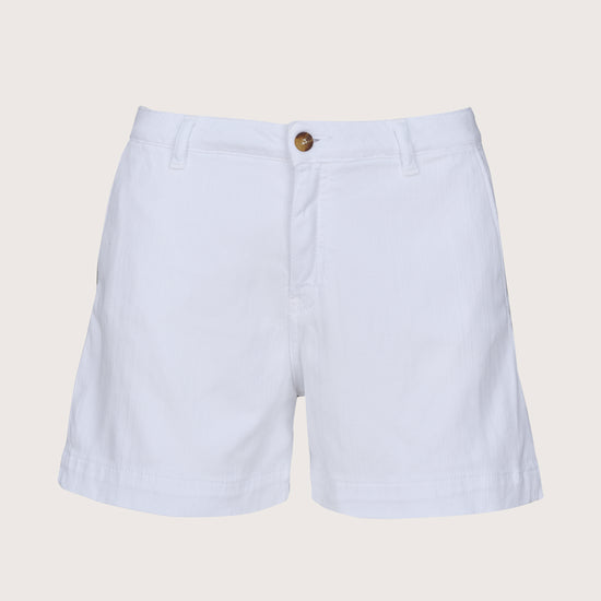 Chevron twill white shorts