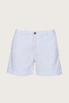 Chevron twill white shorts