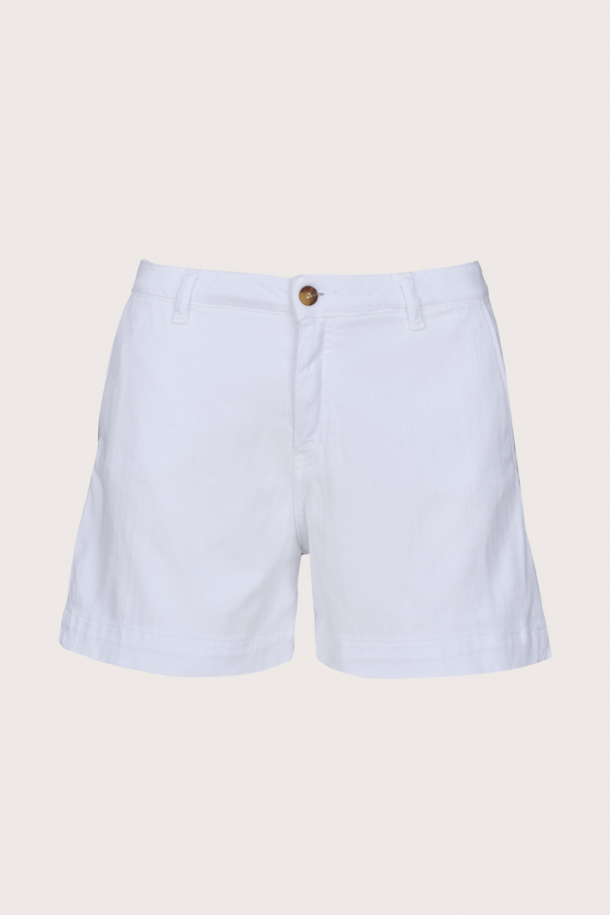 Chevron twill white shorts