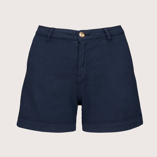 Navy shorts in a chevron twill