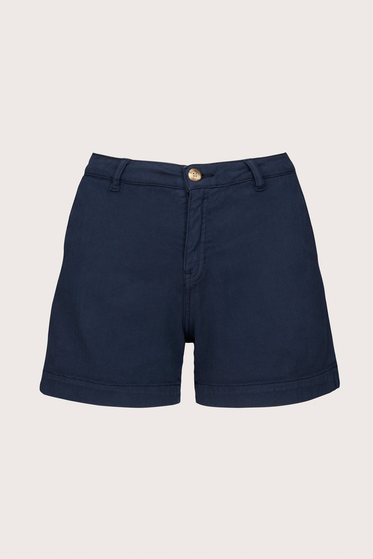 Navy shorts in a chevron twill