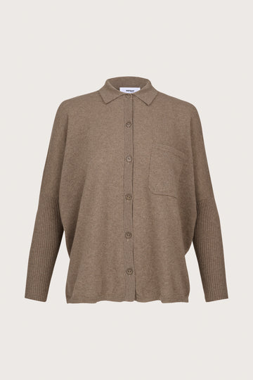 cashmere button down jumper with ribbed sleeves and collar 