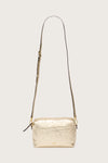 Gold leather cross body  bag