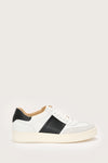 italian leather white trainers with black details