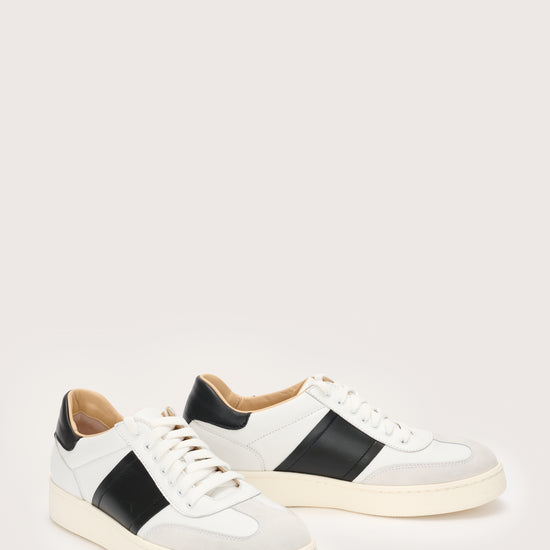 italian leather white trainers with black details