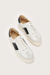 italian leather white trainers with black details