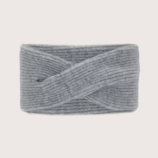 Pale grey earwarmer head band in cashmere