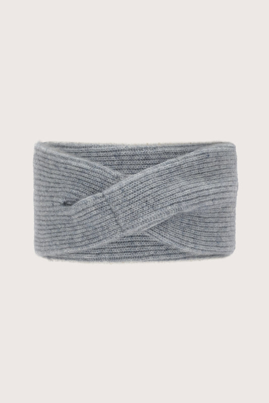 Pale grey earwarmer head band in cashmere