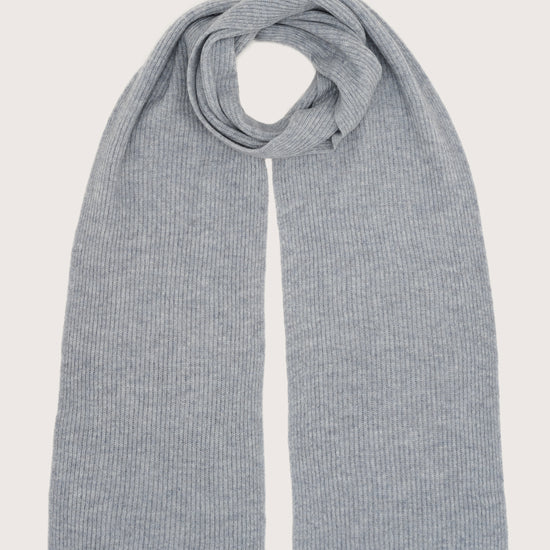 Grey rib cashmere scarf