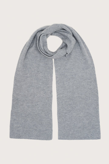 Grey rib cashmere scarf