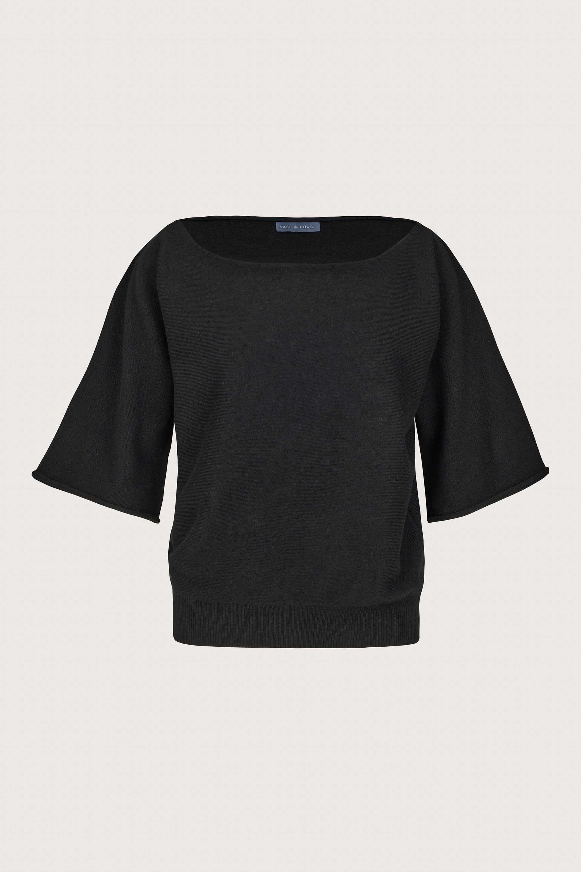 boat neck black cashmere jumper 