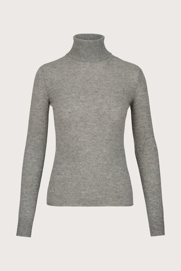 grey roll neck cashmere jumper