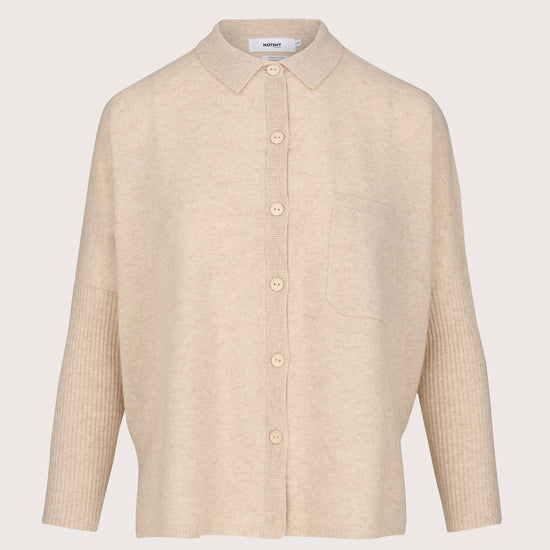 Cashmere Beige shirt on a light gray background