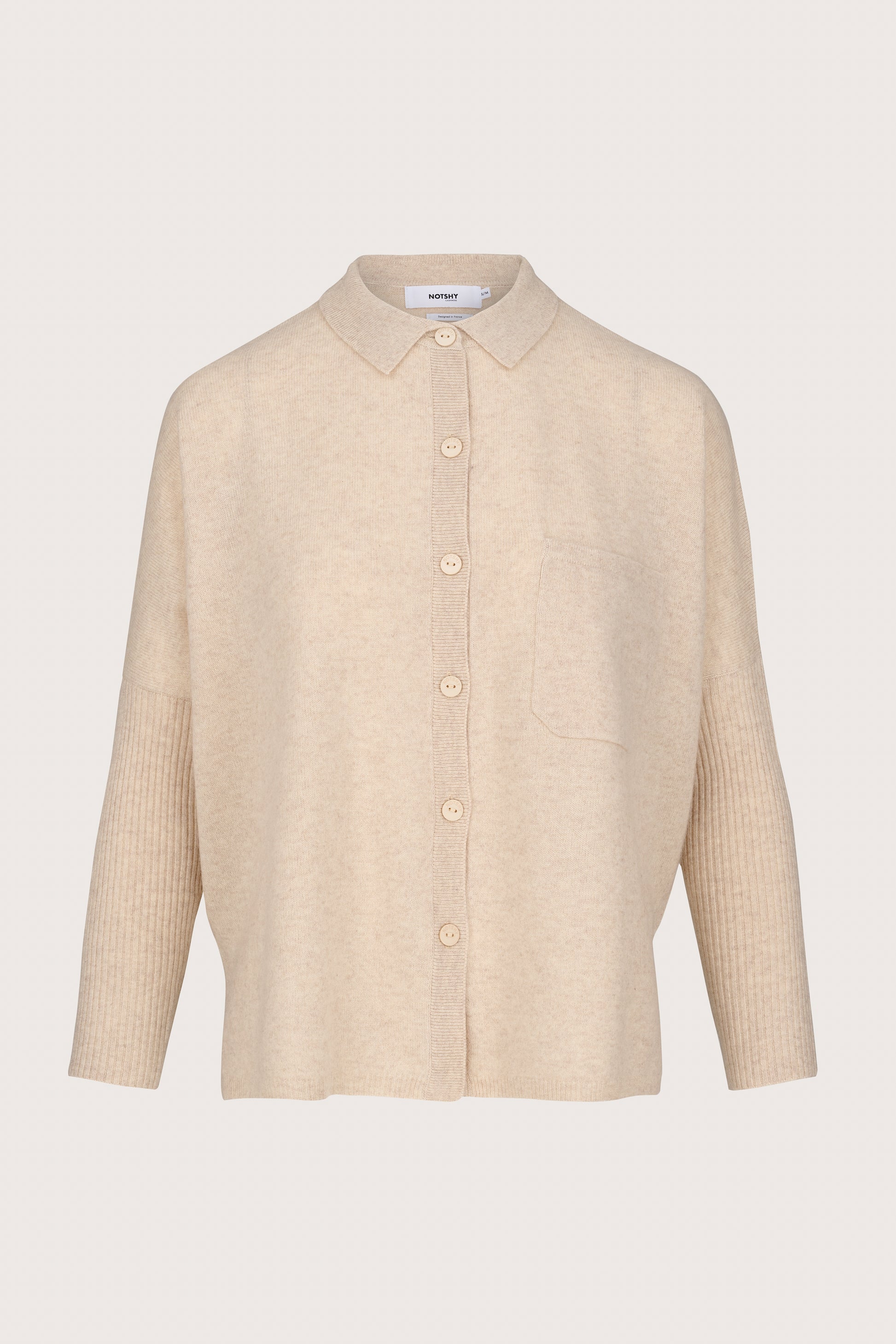 Cashmere Beige shirt on a light gray background