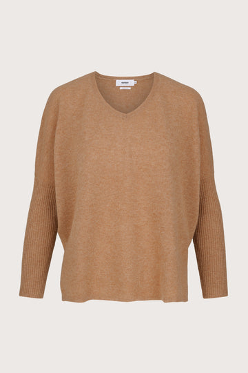 Cashmere Brown sweater on a beige background