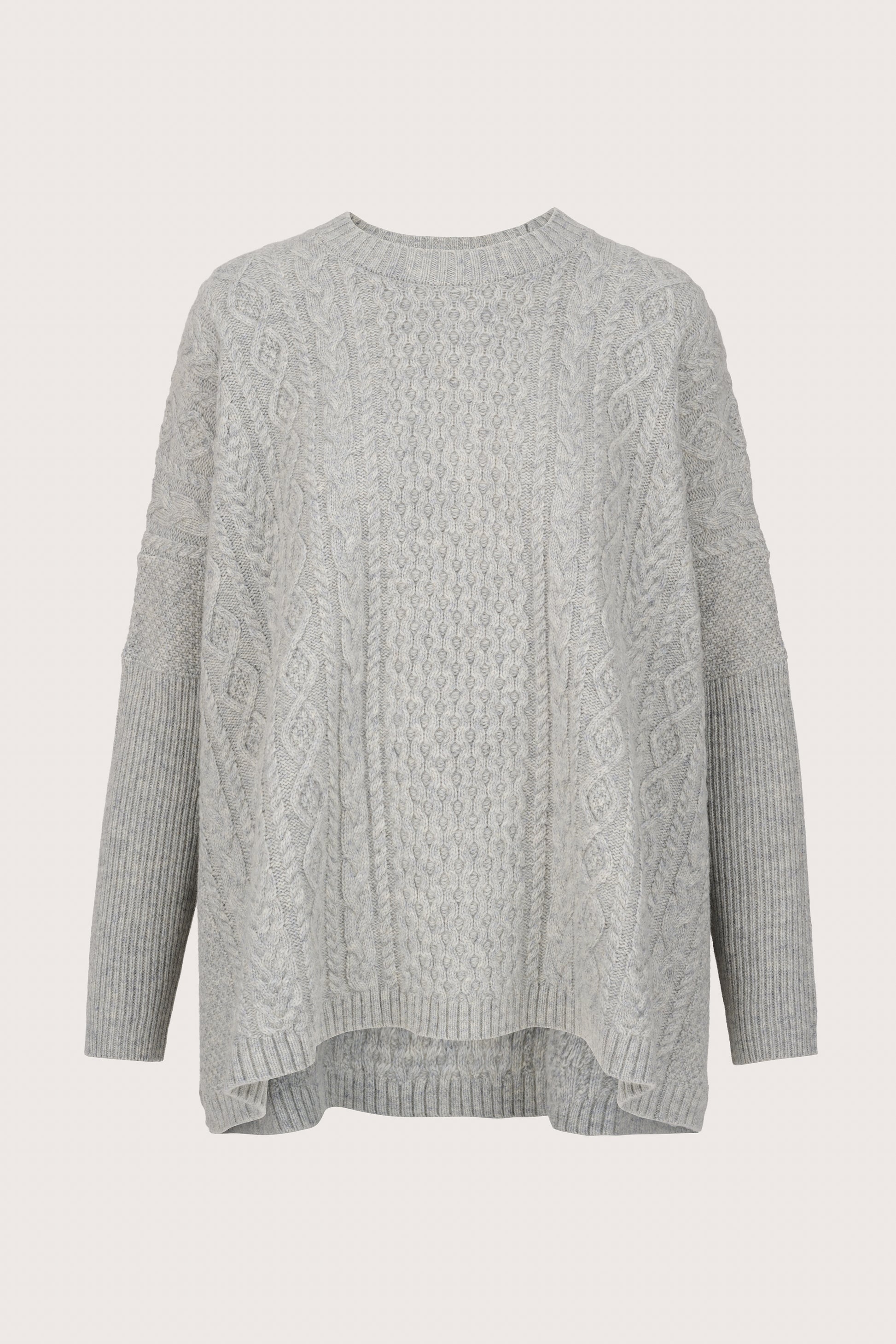grey cable knit round neck jumper from mei meij