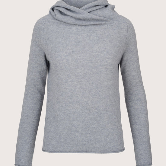 grey slouchy neck cashmere jumper 