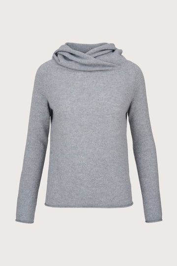 grey slouchy neck cashmere jumper 