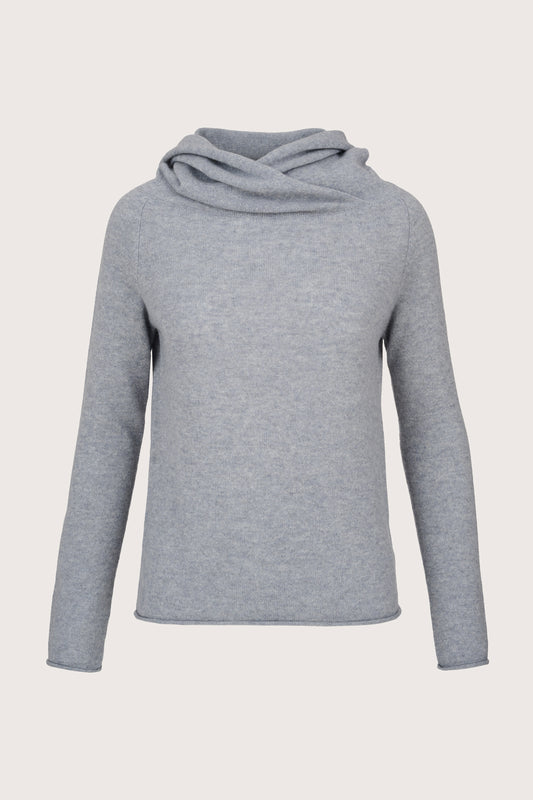 grey slouchy neck cashmere jumper 