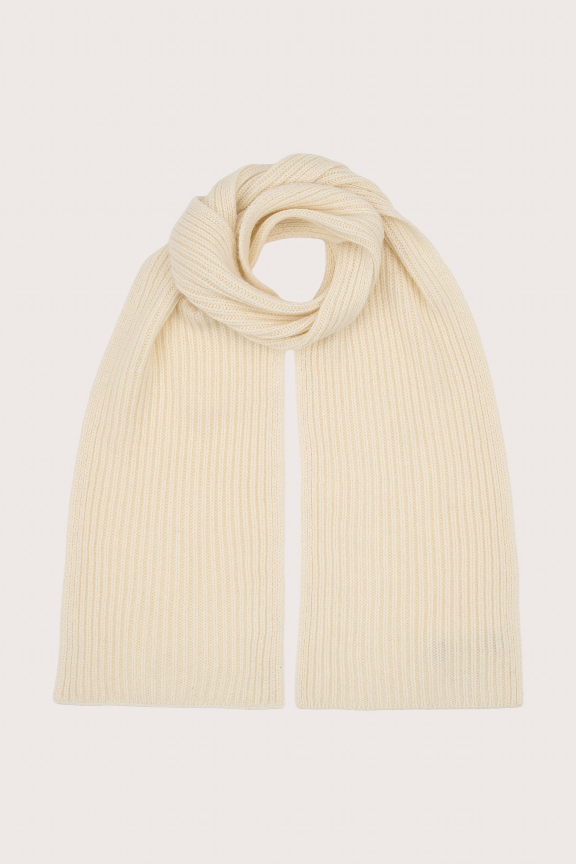 white ribbed cashmere scarf