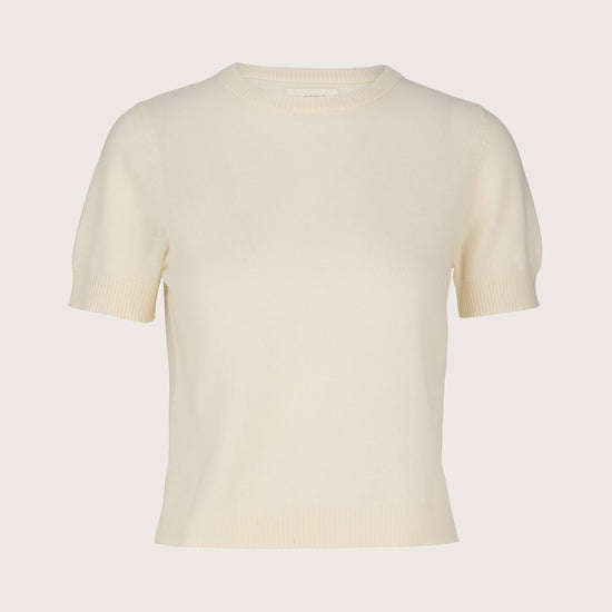 Short sleeve round neck cashmere jumper