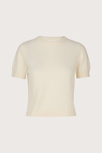 Short sleeve round neck cashmere jumper