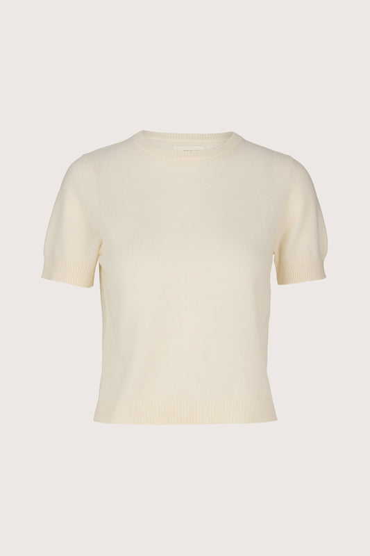 Short sleeve round neck cashmere jumper
