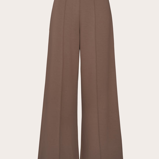 pull on jersey trouser with elasticated waist in taupe
