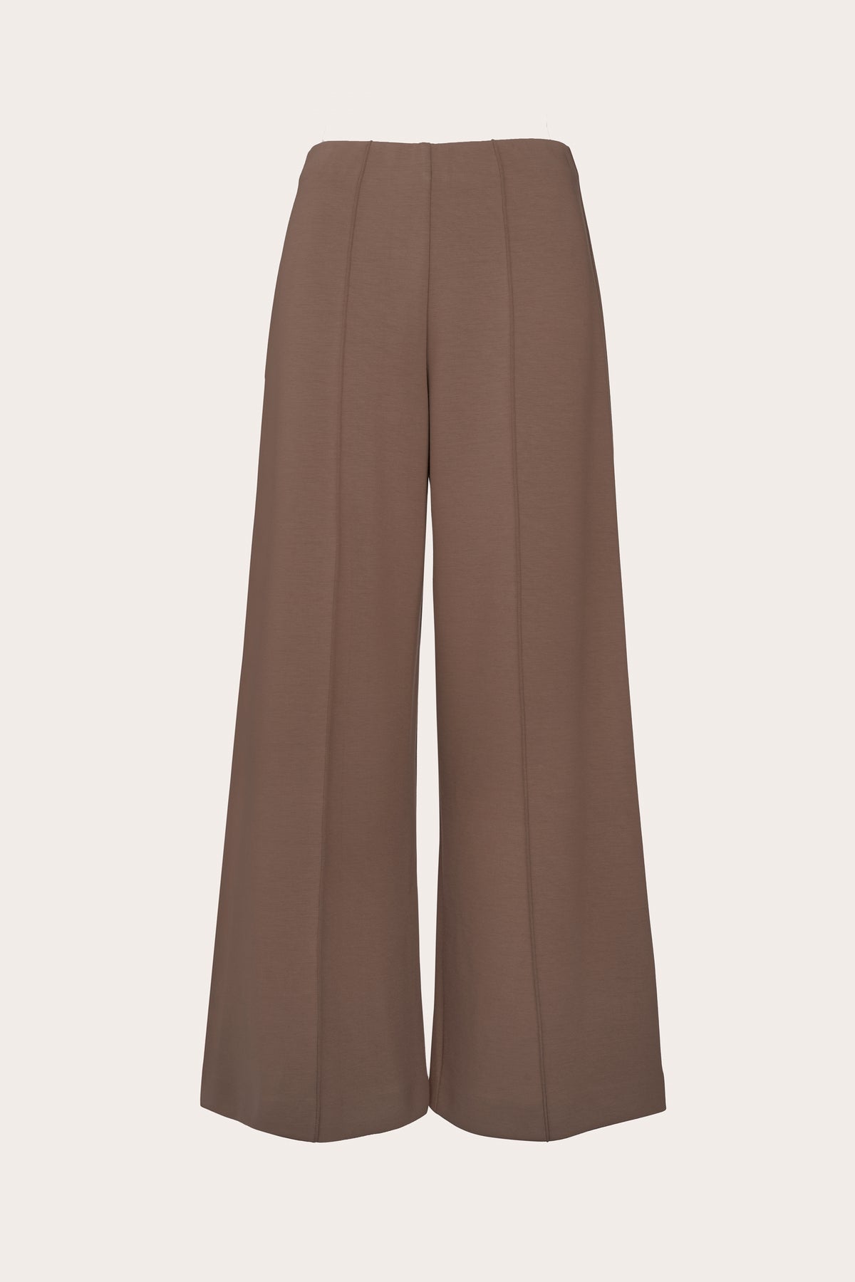 pull on jersey trouser with elasticated waist in taupe
